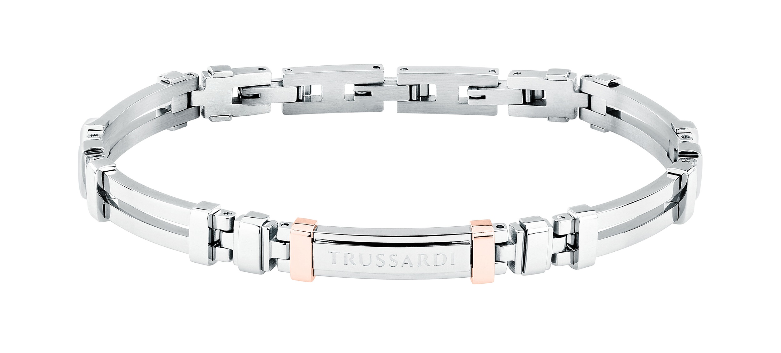 Trussardi Ocelový bicolor náramek pro muže T-Steel TJAXV26