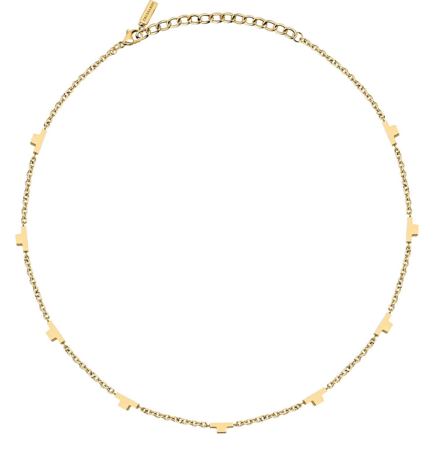 Trussardi Módny pozlátený náhrdelník pre ženy T-Logo TJAXC63