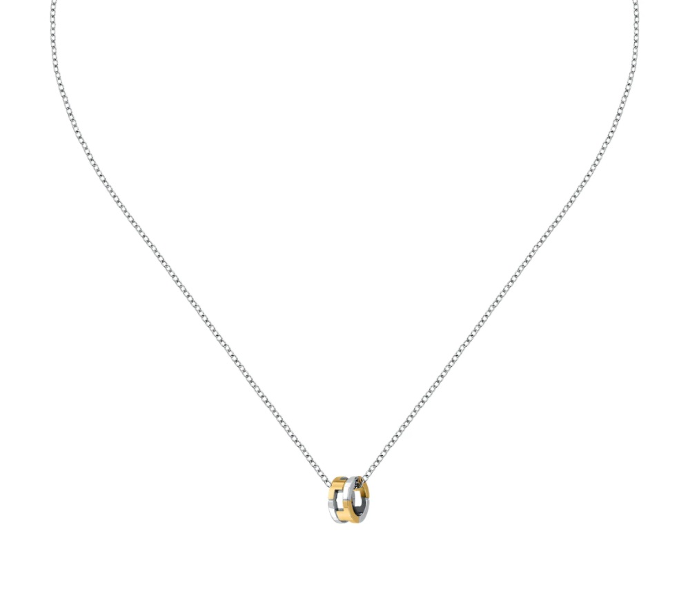 Levně Trussardi Ocelový bicolor náhrdelník T-Logo TJAXC67 (řetízek, přívěsek)