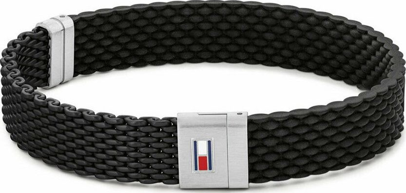 Tommy Hilfiger -  Černý silikonový náramek pro muže 2790240 19,5 cm