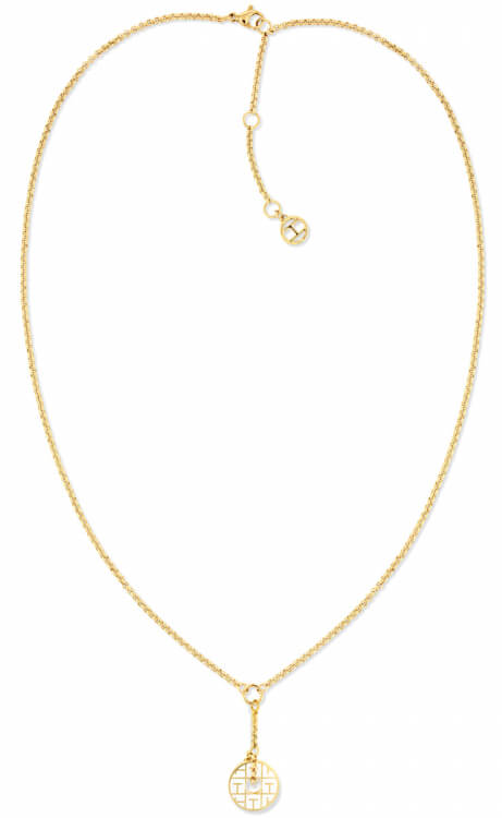 Levně Tommy Hilfiger Elegantní pozlacený náhrdelník s přívěskem 2780484