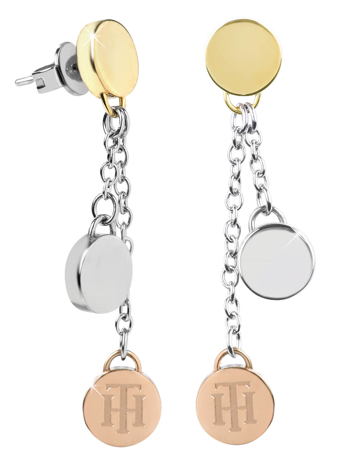 Tommy Hilfiger Luxus fülbevaló tricolor medálokkal TH2700992