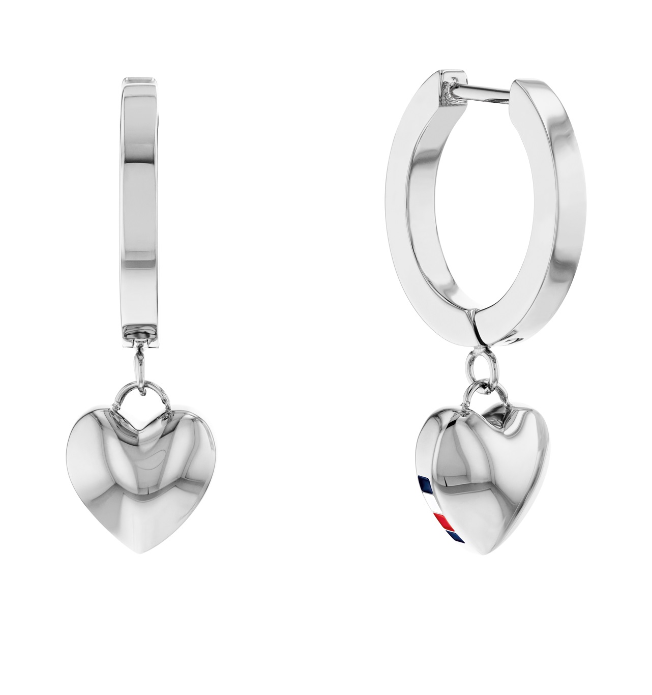 Tommy Hilfiger Modern acél karika fülbevaló medálokkal Hanging Heart 2780664