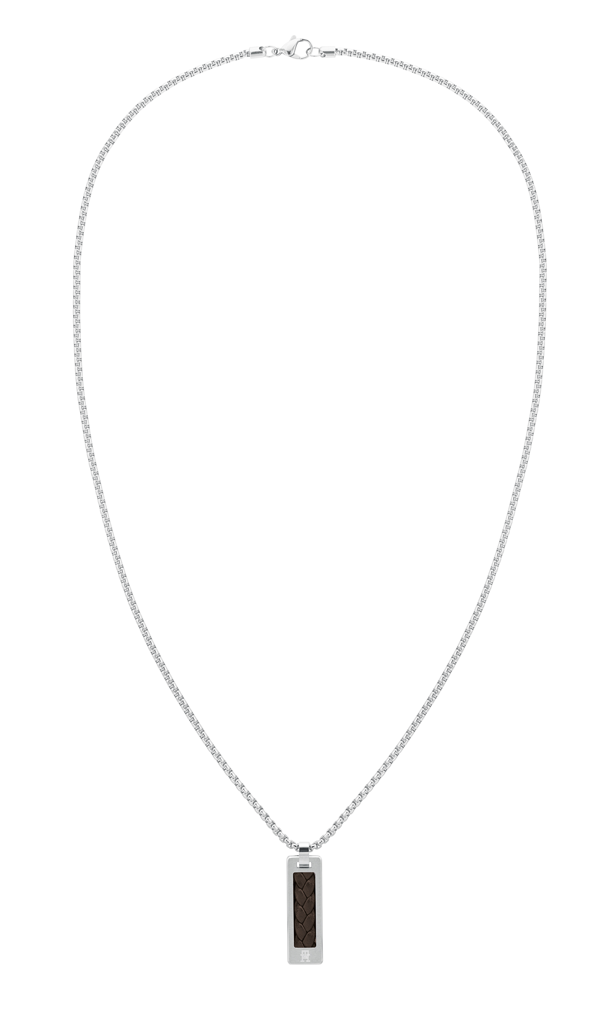Tommy Hilfiger -  Originální ocelový náhrdelník s koženým detailem 2790492