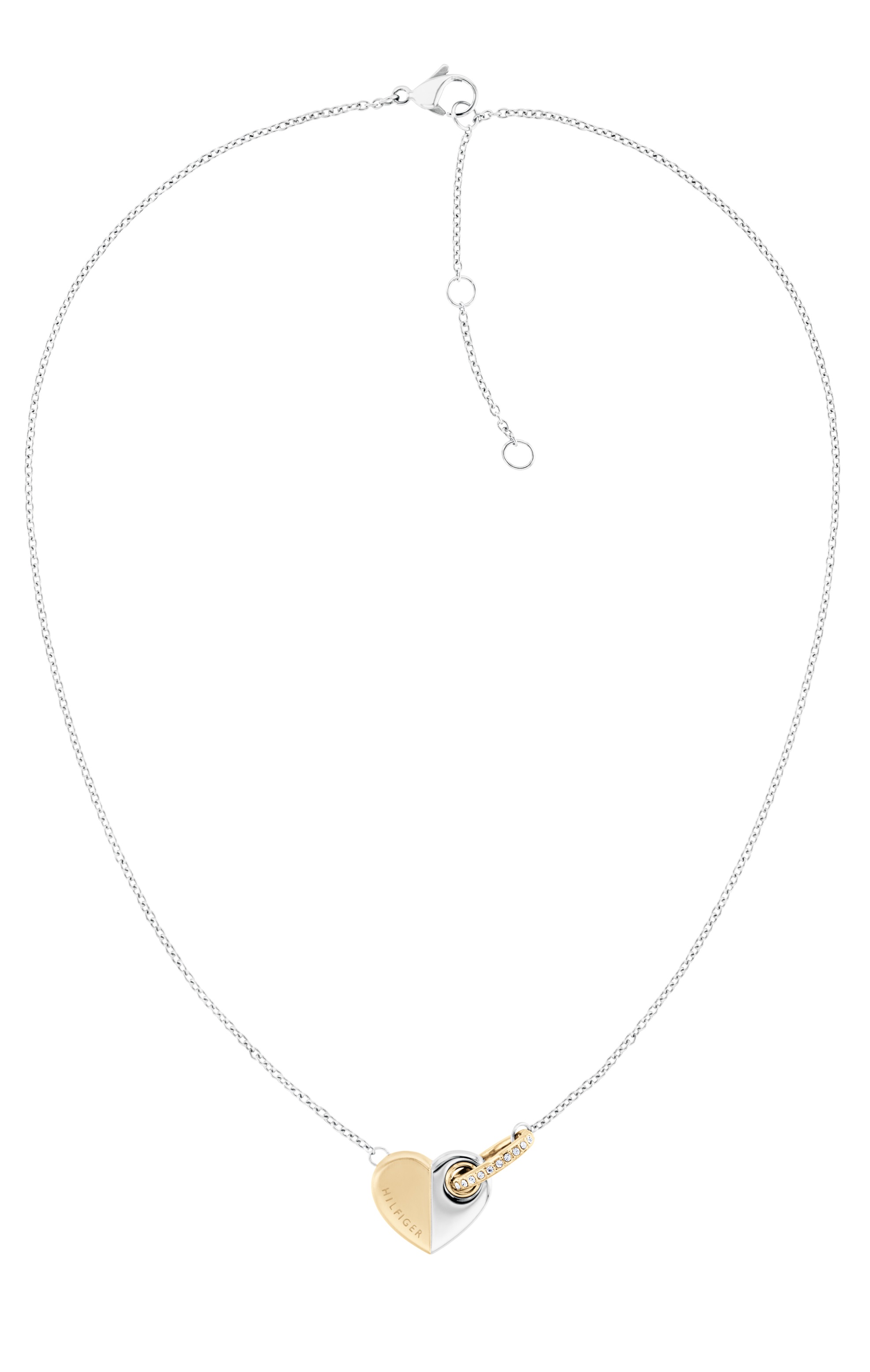 Levně Tommy Hilfiger Slušivý ocelový náhrdelník s bicolor srdíčkem 2780878