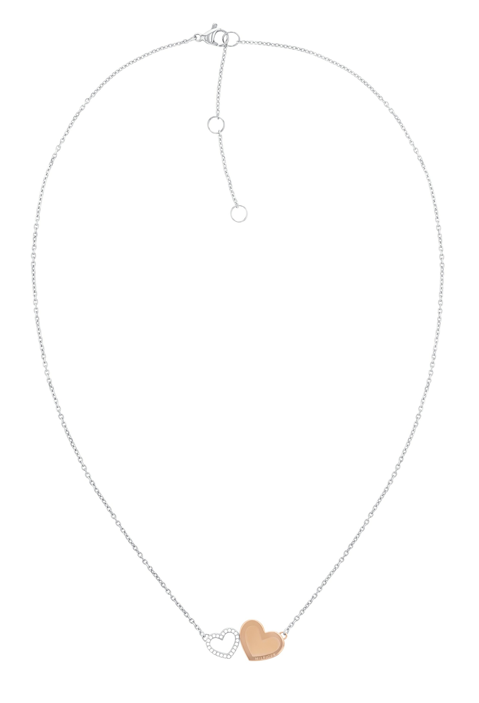 Levně Tommy Hilfiger Slušivý ocelový náhrdelník se srdíčky Enamel Hearts 2780743