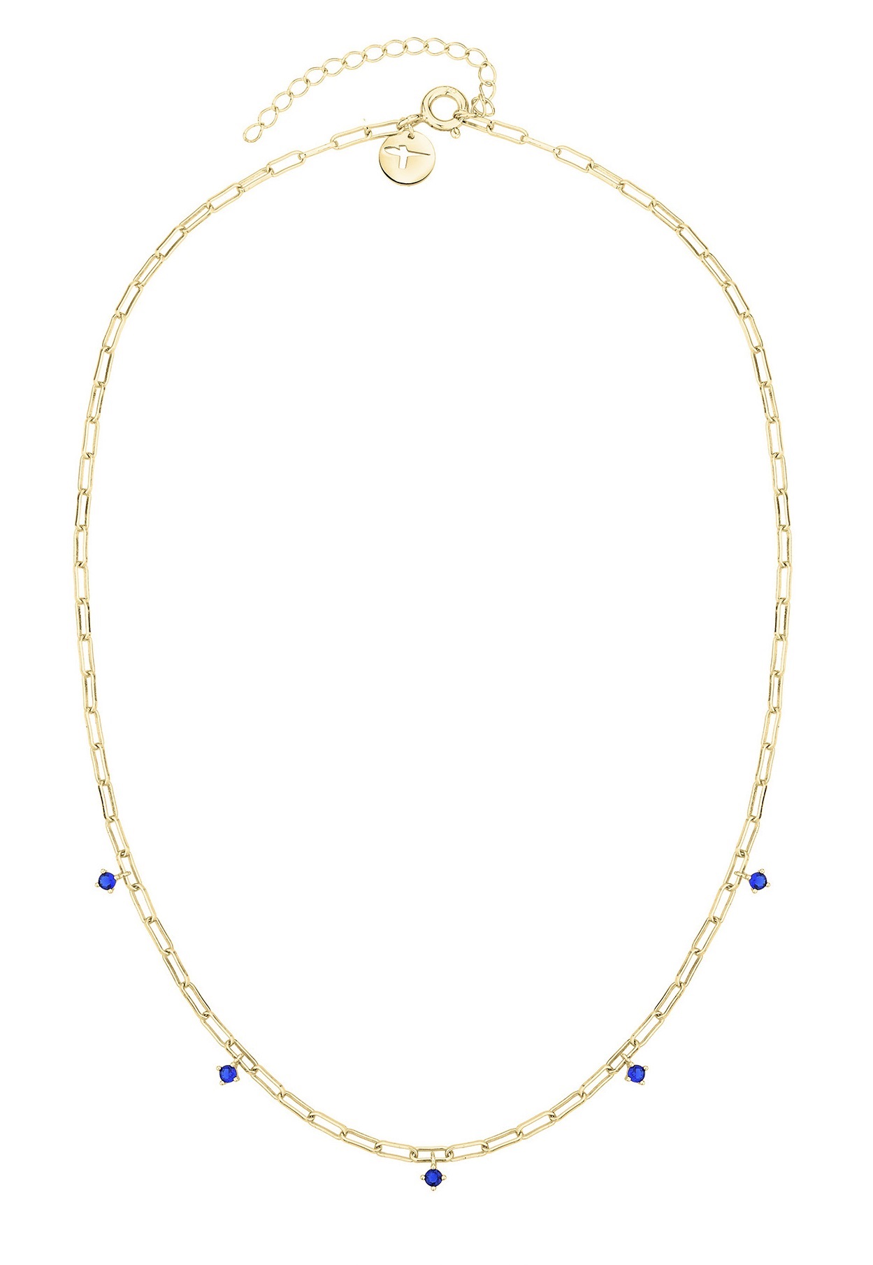 Levně Tamaris Luxusní pozlacený náhrdelník s modrými zirkony TJ-0540-N-45