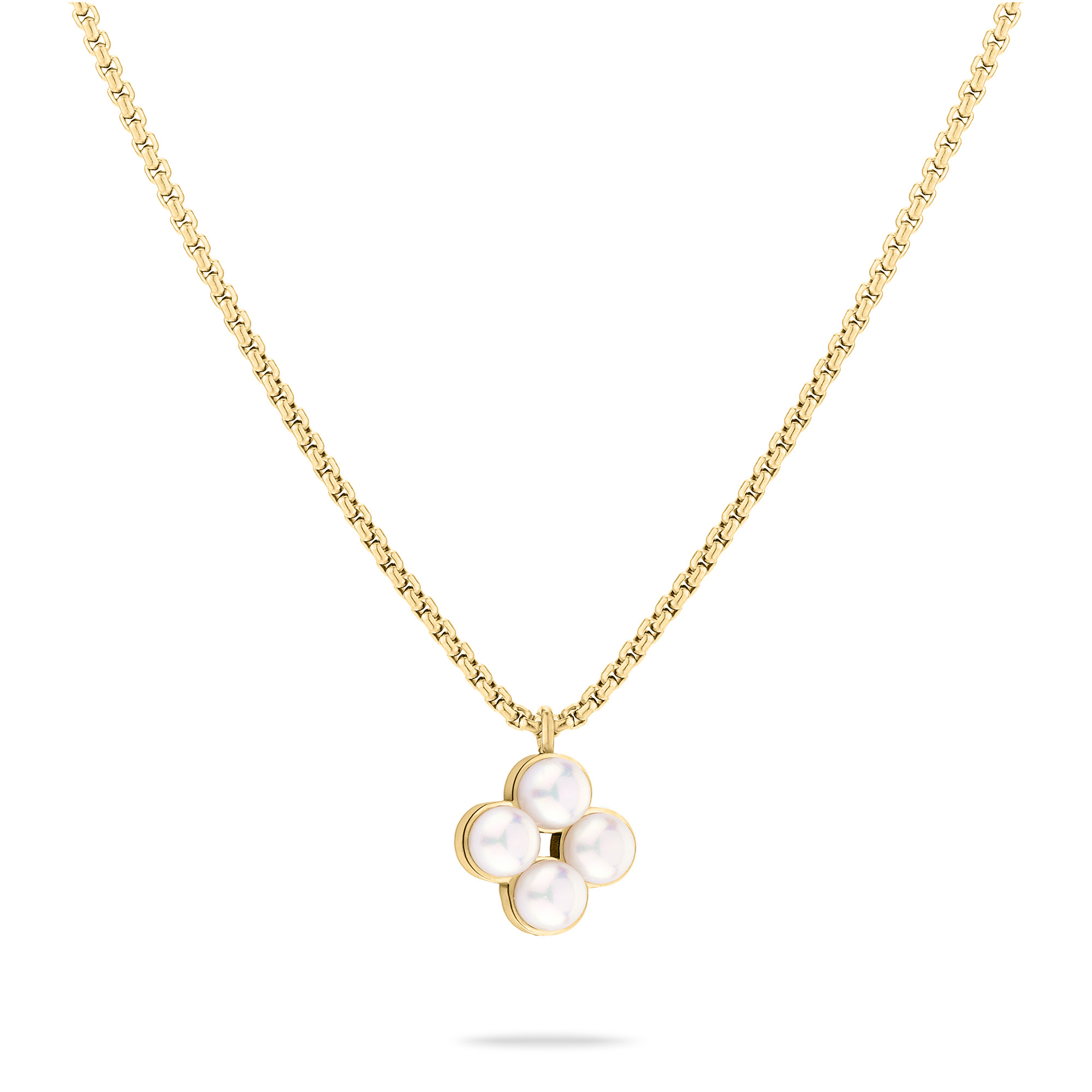 Tamaris Pôvabný pozlátený náhrdelník so syntetickými perlami TJ-0512-N-45