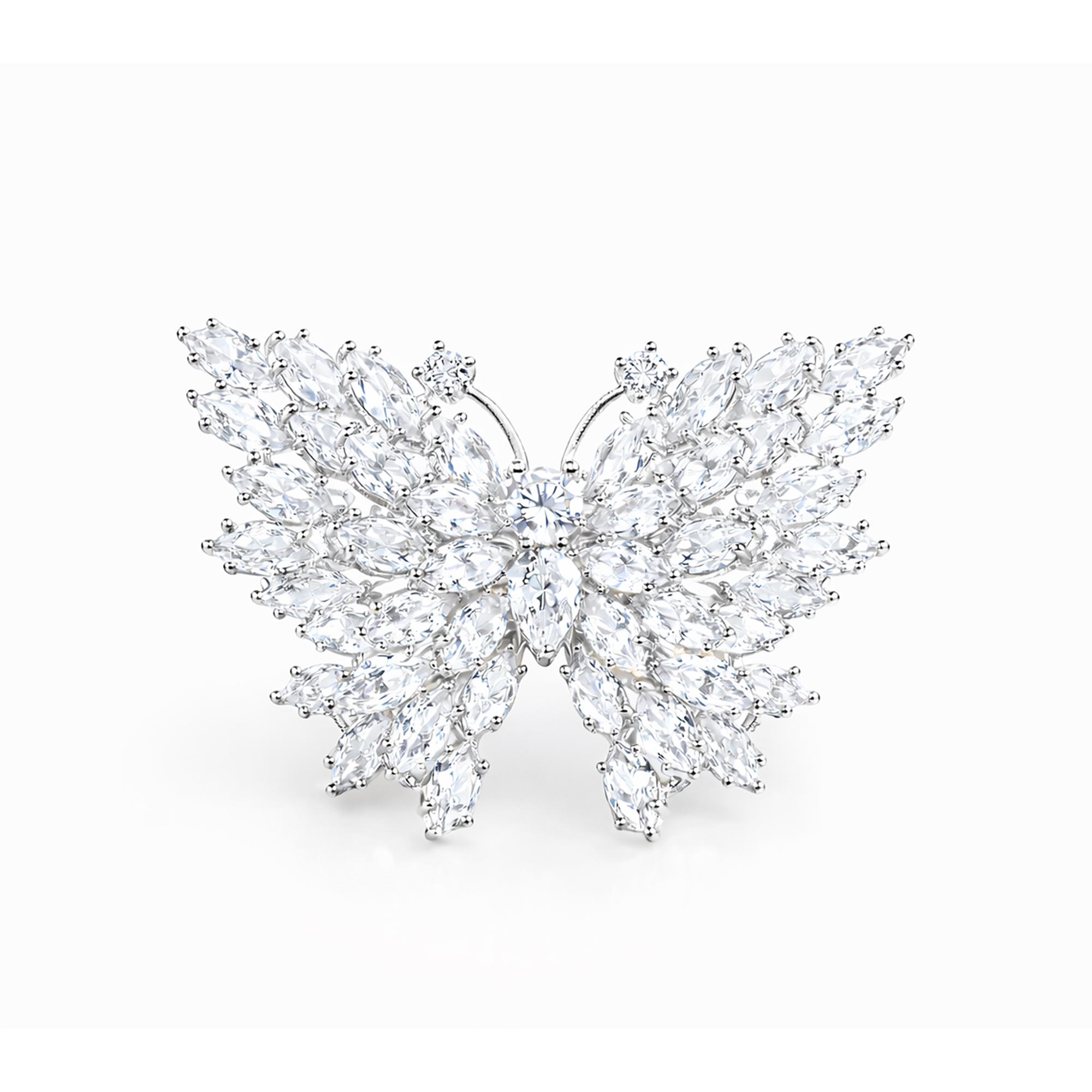 Troli Blyštivá brošňa Motýľ Silver