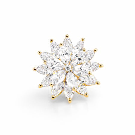 Troli Blyštivá kvetinová brošňa Gold