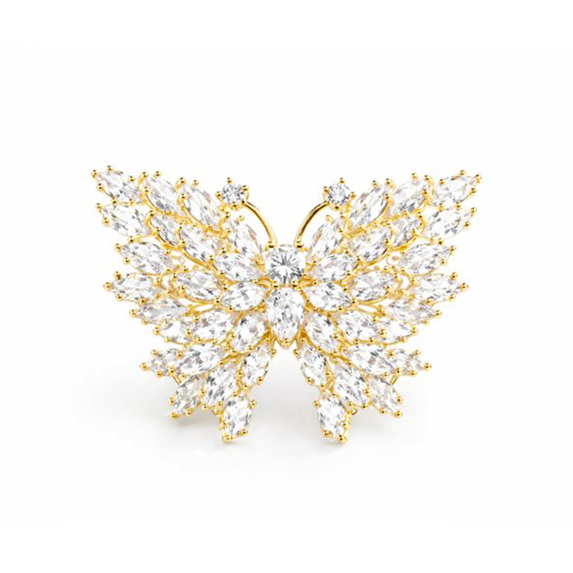 Troli Blyštivá pozlátená brošňa Motýľ Gold