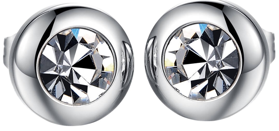 Troli Drobné náušnice s čírym kryštálom KES-046