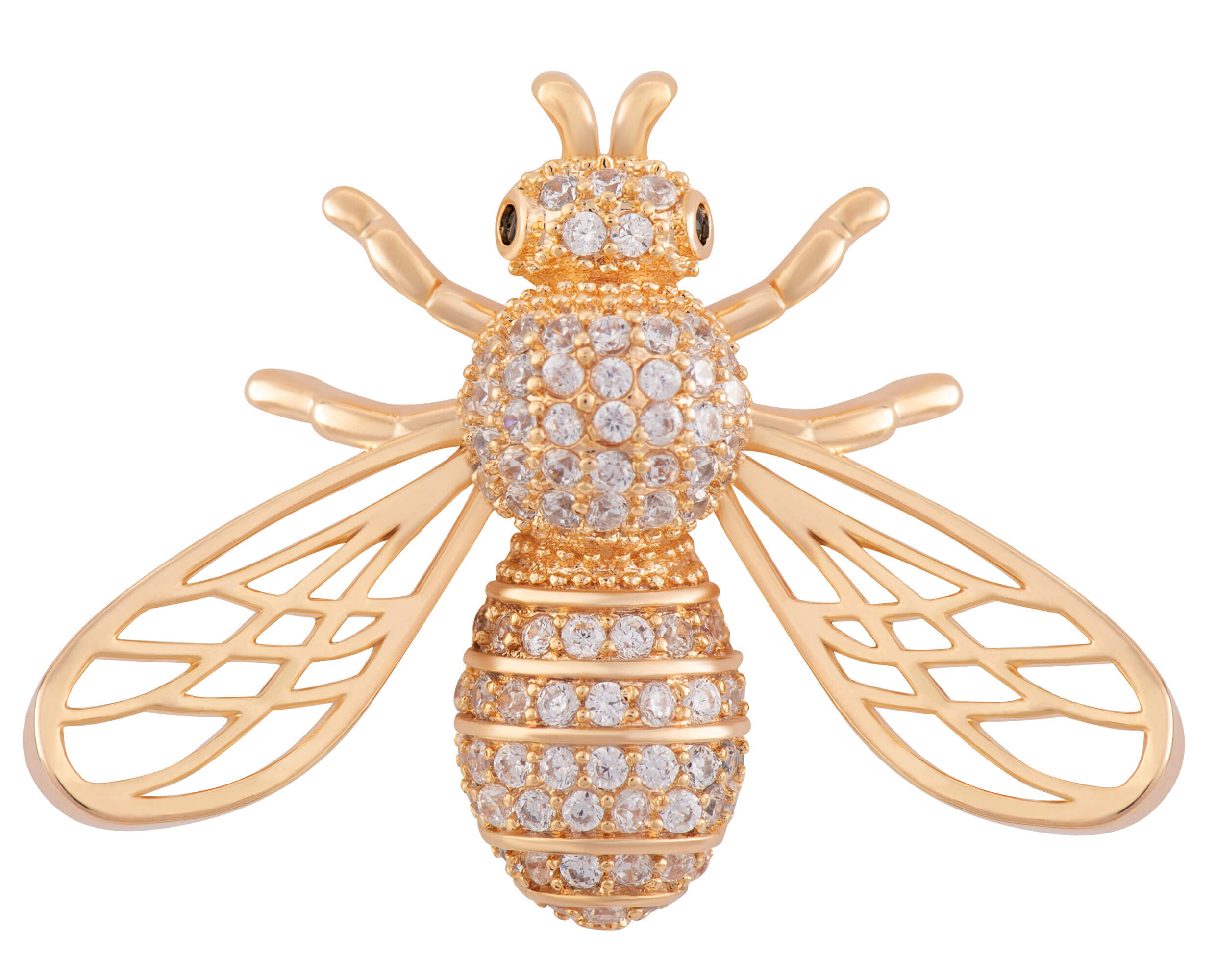 Levně Troli Hravá pozlacená brož ve tvaru včelky KS-222