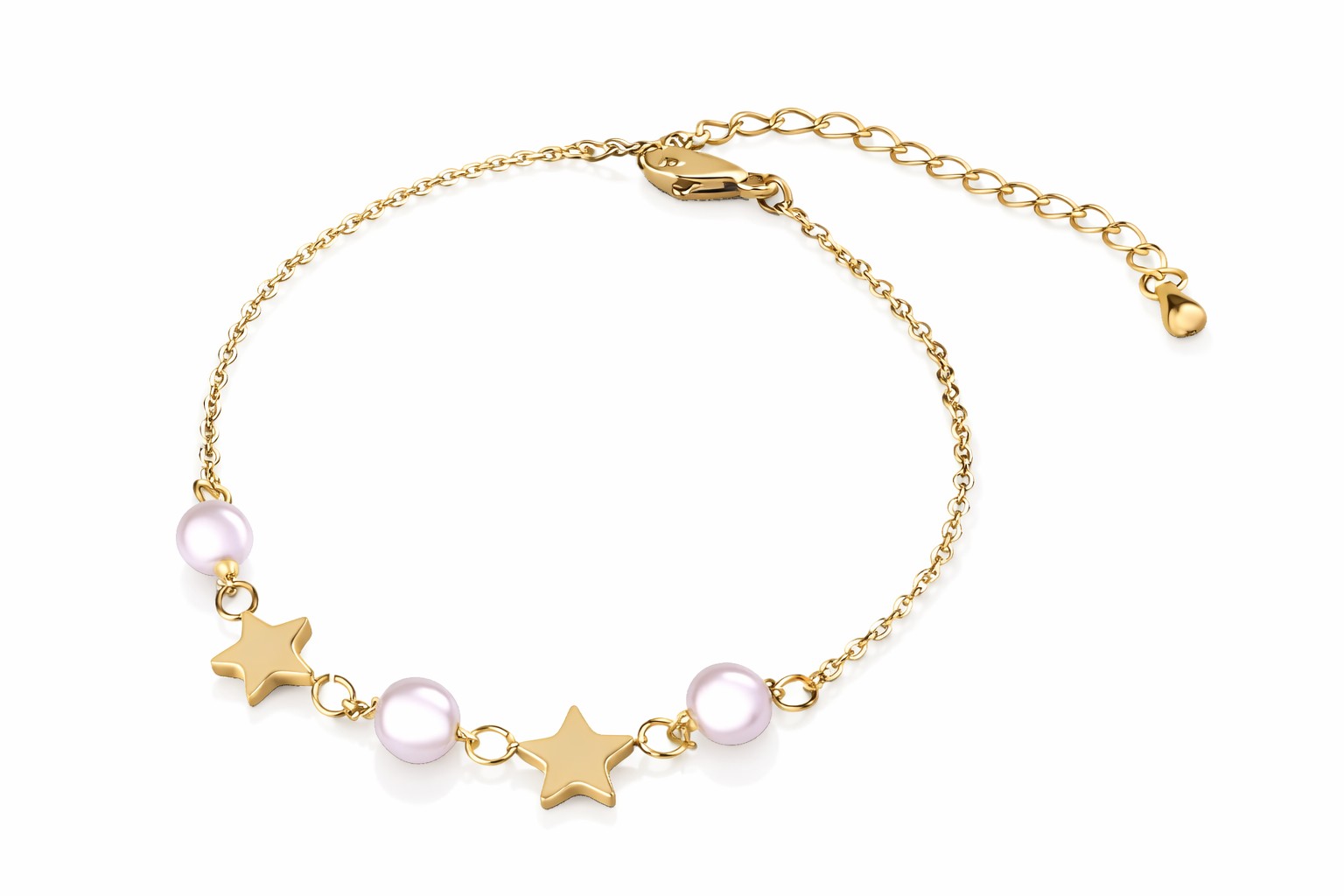 Troli Jemný pozlátený náramok s perličkami