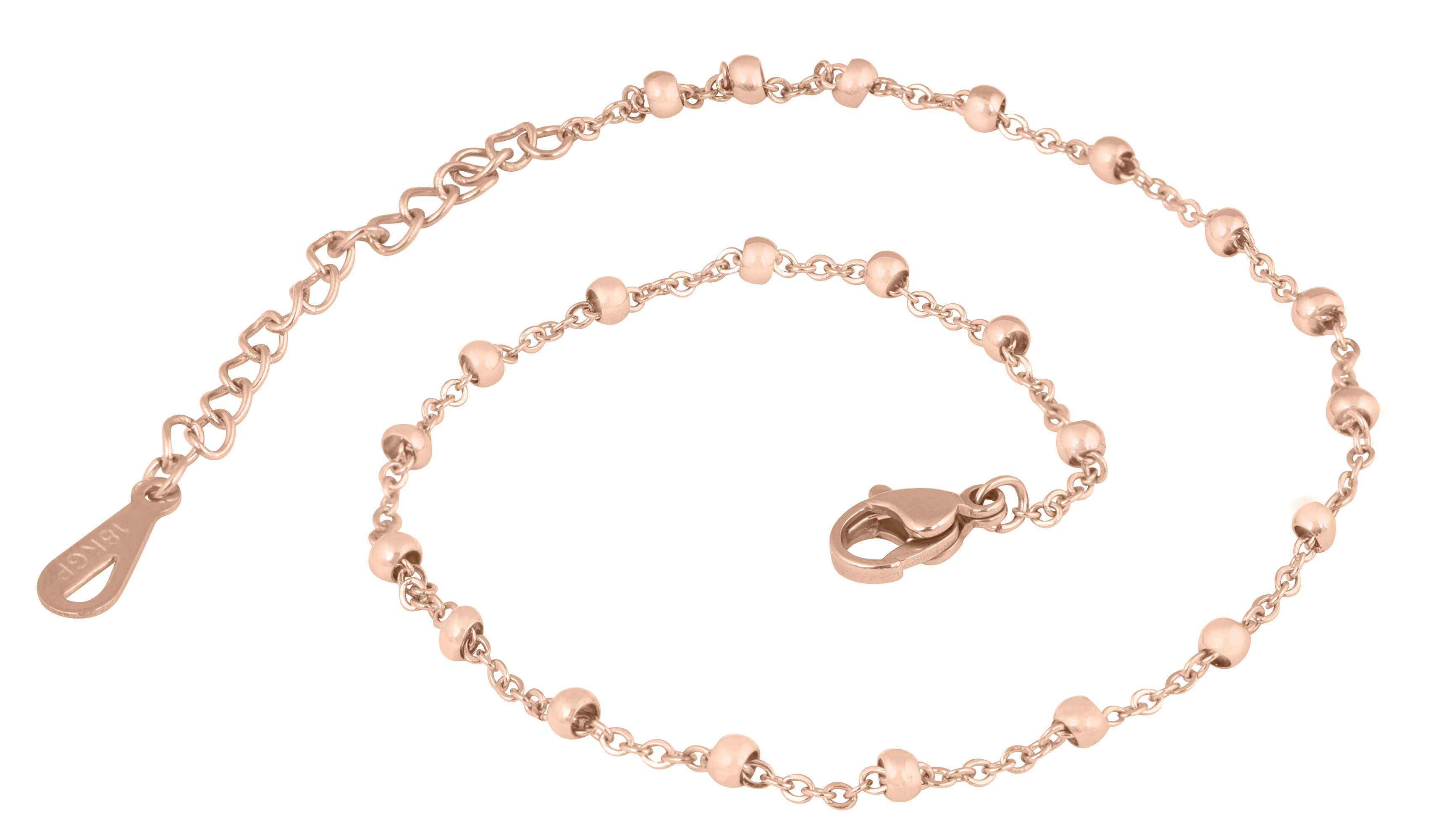 Troli GlobeModerna cavigliera dorata in acciaio Globe Rose Gold