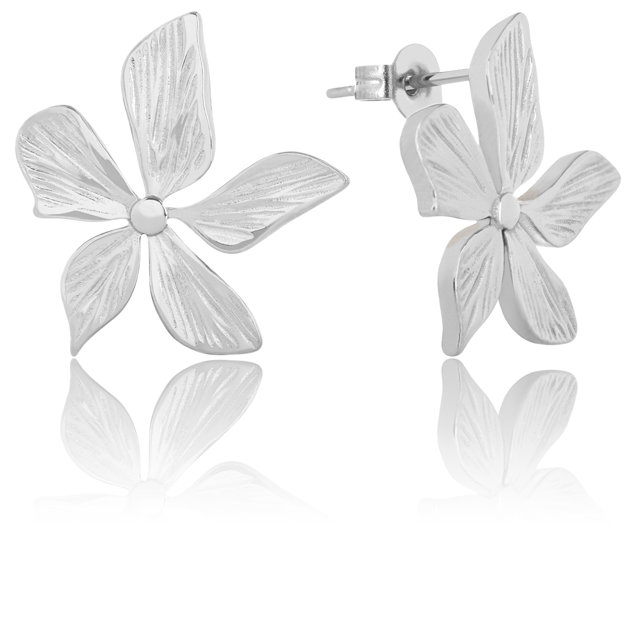 Troli Gyönyörű acél fülbevaló Virágok