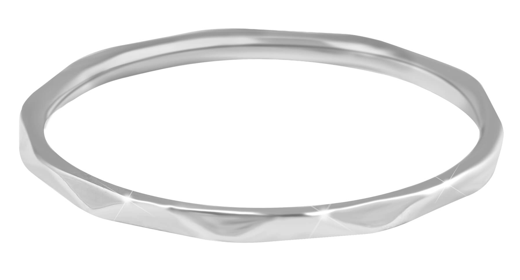 Troli Minimalistický ocelový prsten s jemným designem Silver 58 mm