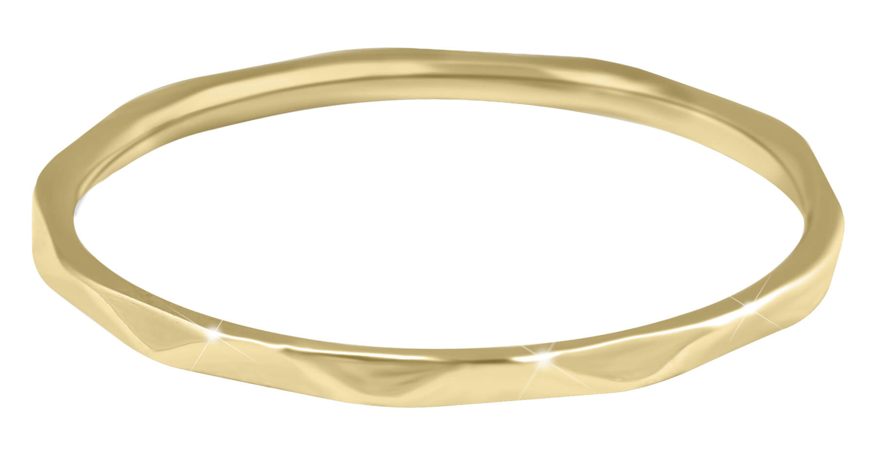 Troli Minimalistický pozlátený prsteň s jemným dizajnom Gold 49 mm