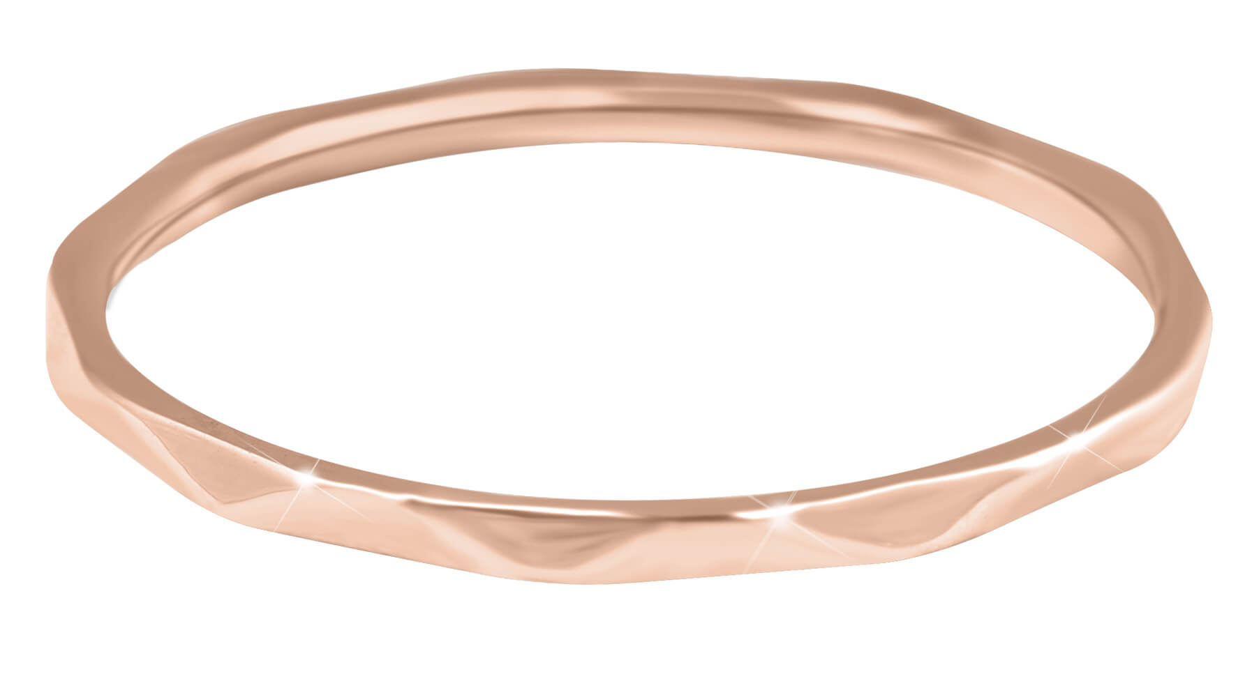 Troli Minimalistický pozlacený prsten s jemným designem Rose Gold 62 mm