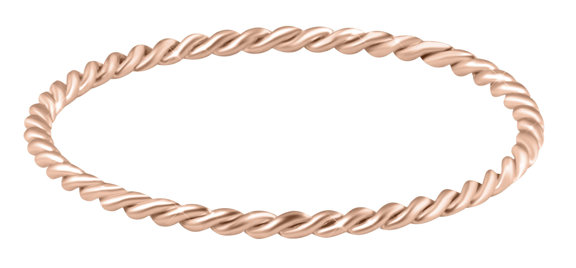 Troli Minimalistický pozlátený prsteň z ocele Rose Gold 60 mm