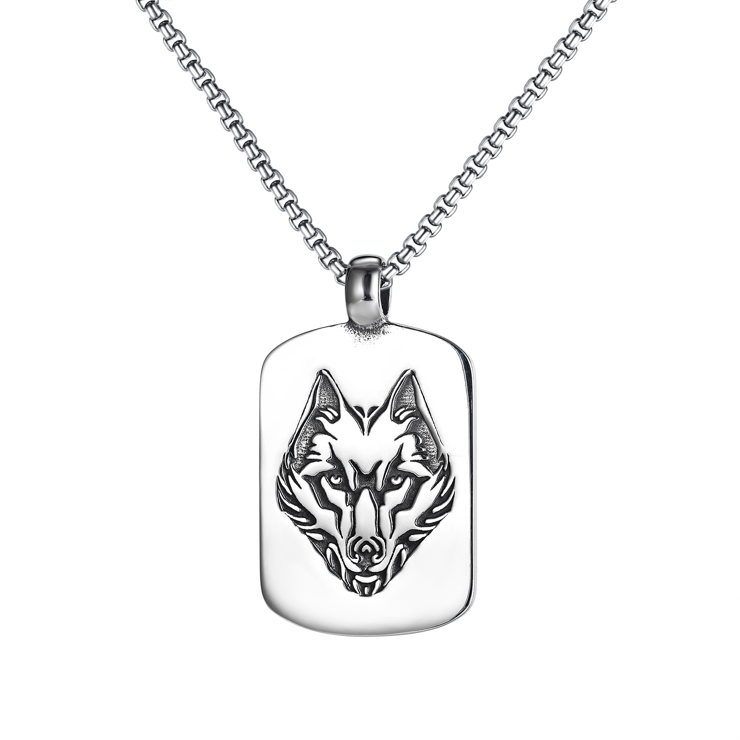Levně Troli Moderní ocelový náhrdelník Wolf VGX1824