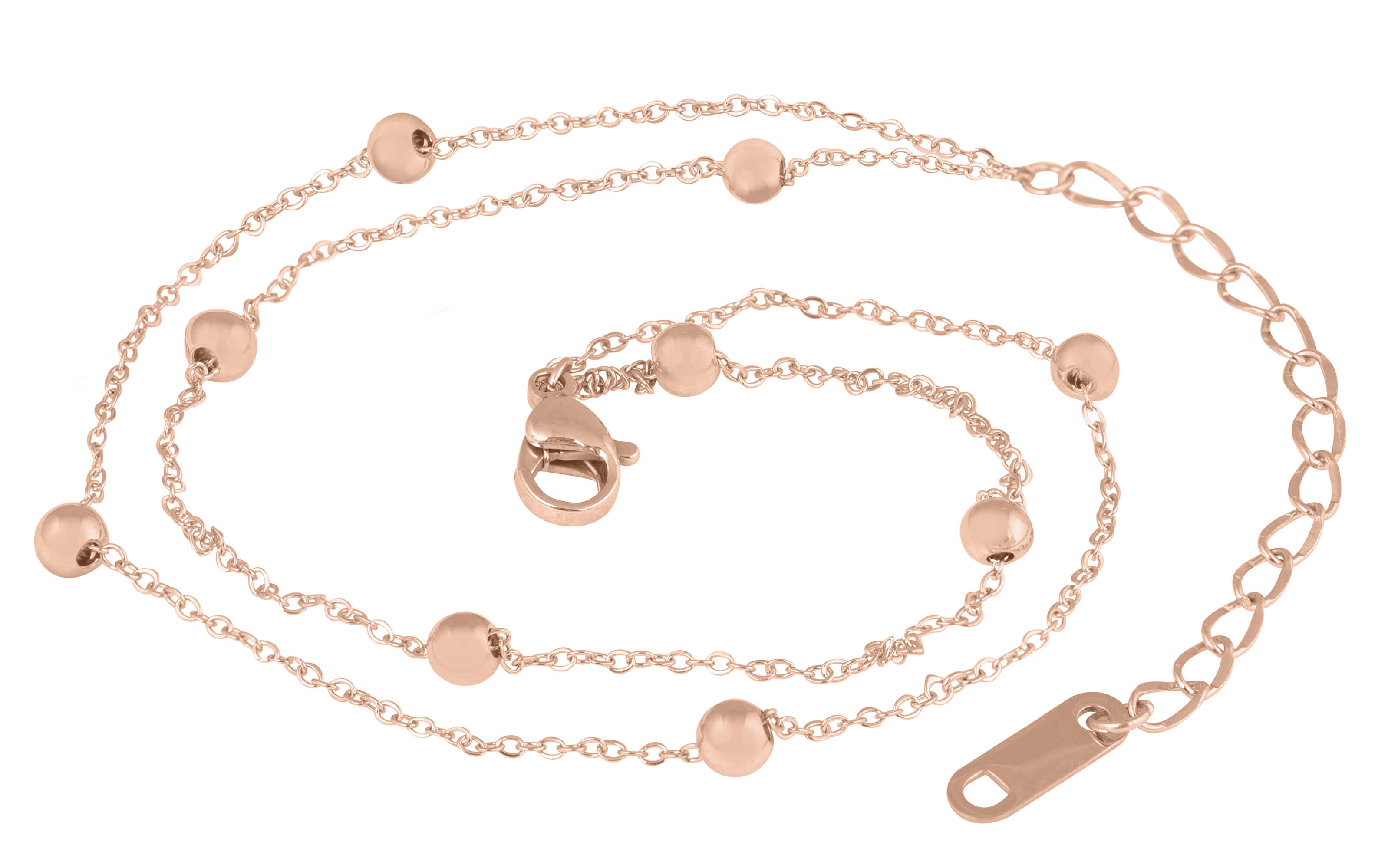 Troli Moderna cavigliera in acciaio placcato oro Globe Rose Gold