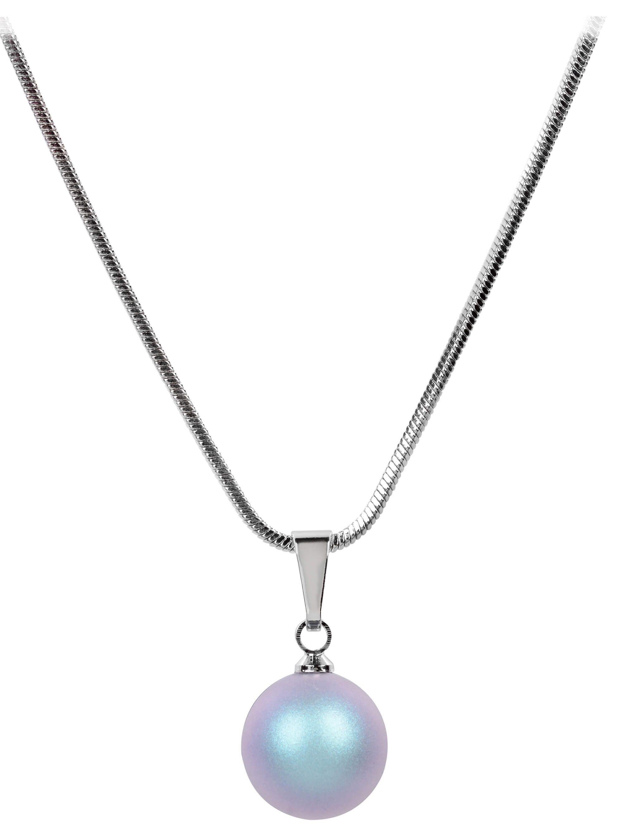 Levně Levien Půvabný náhrdelník s perličkou Pearl Iridescent Light Blue