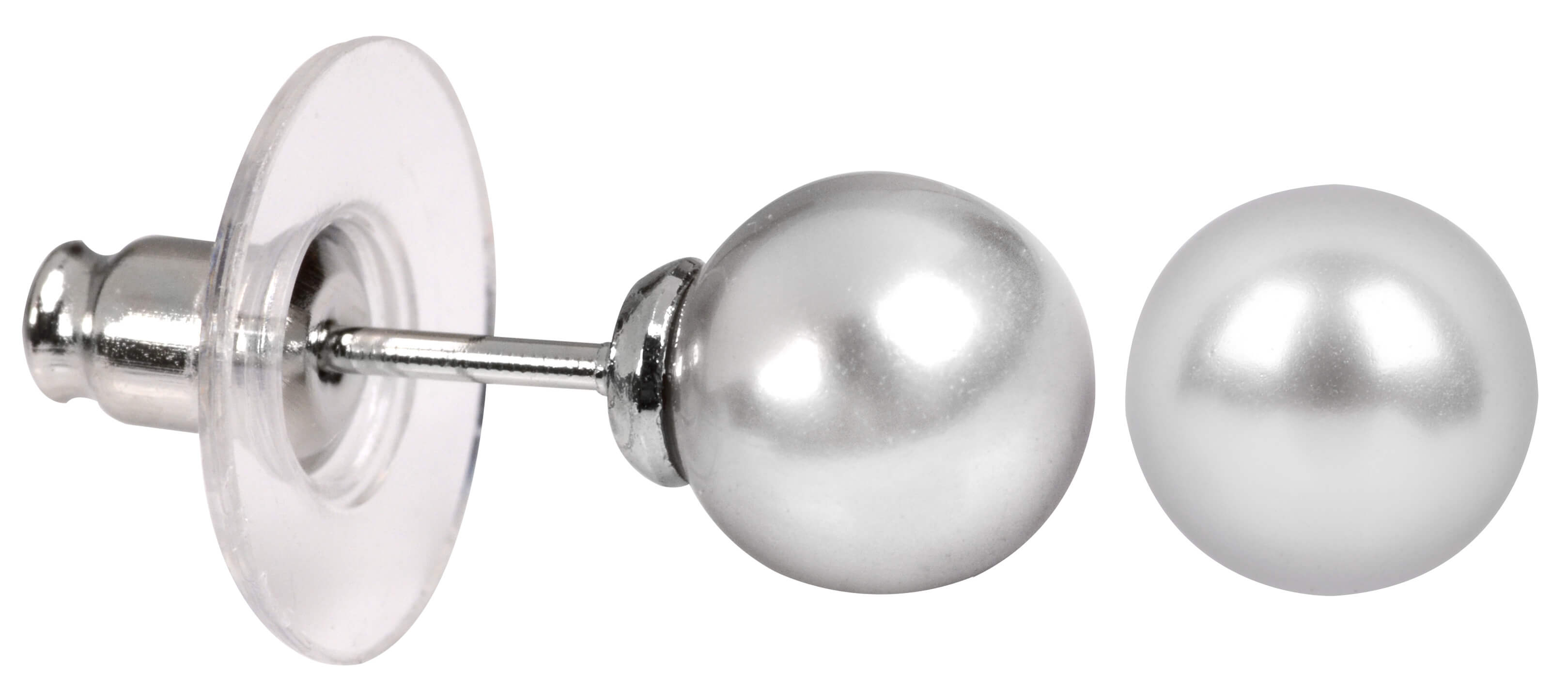 Levně Levien Moderní perličkové náušnice Pearl Light Grey
