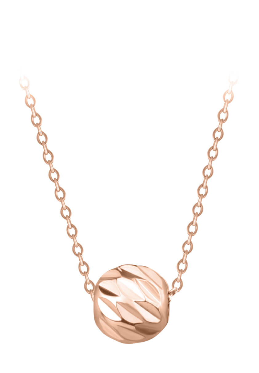 Troli Něžný pozlacený náhrdelník s přívěskem Globe Rose Gold