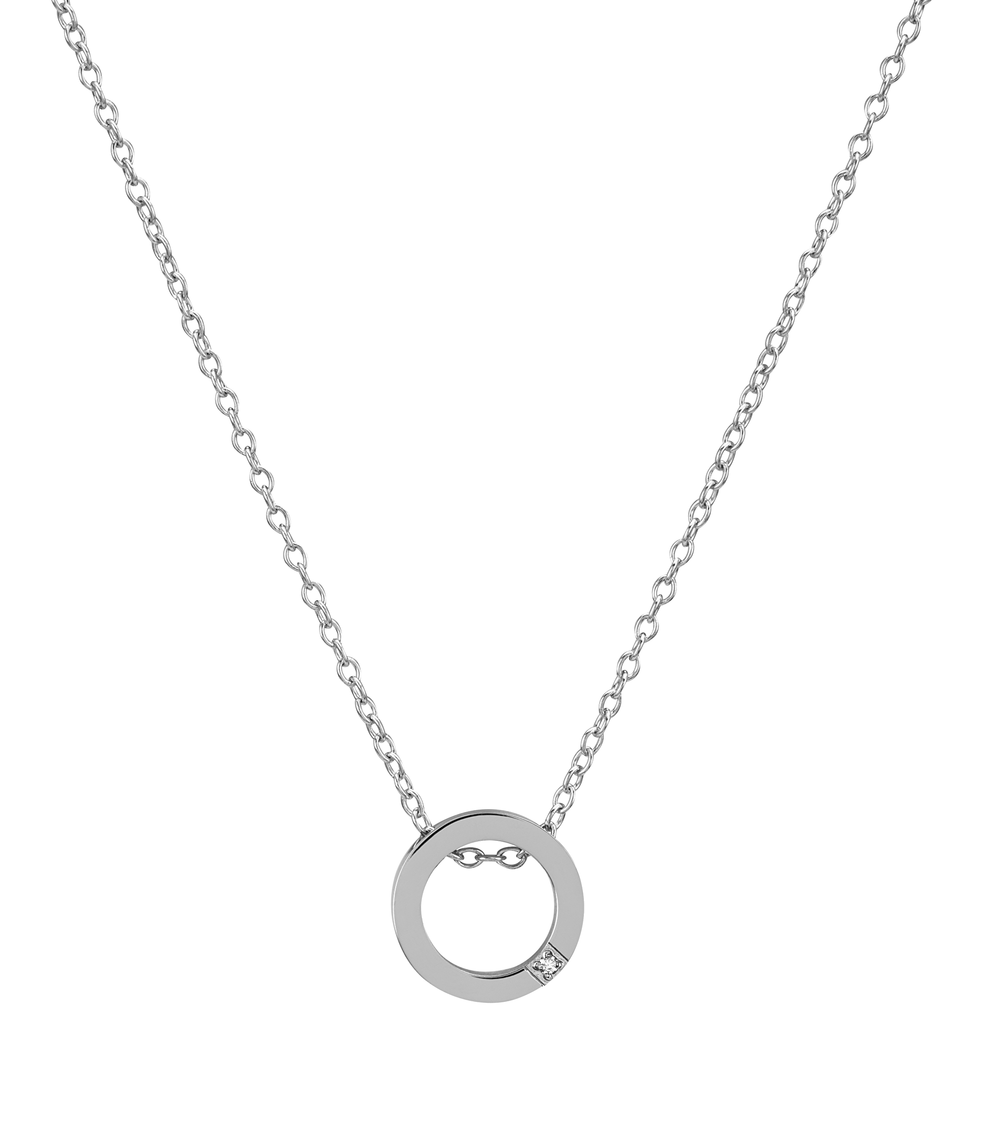 Levně Troli Ocelový náhrdelník s kruhovým přívěskem VESN0743S