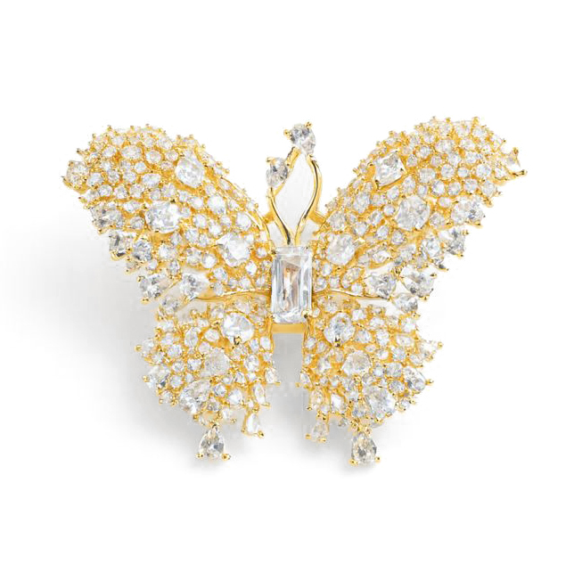 Troli Oslnivá brošňa v tvare motýľa Gold