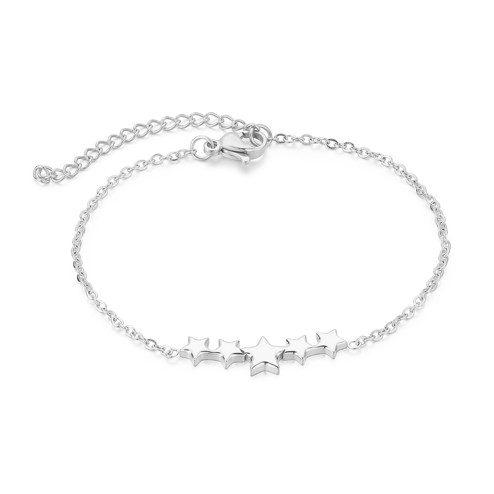 Troli Incantevole bracciale in acciaio Stelle VEDB0329S