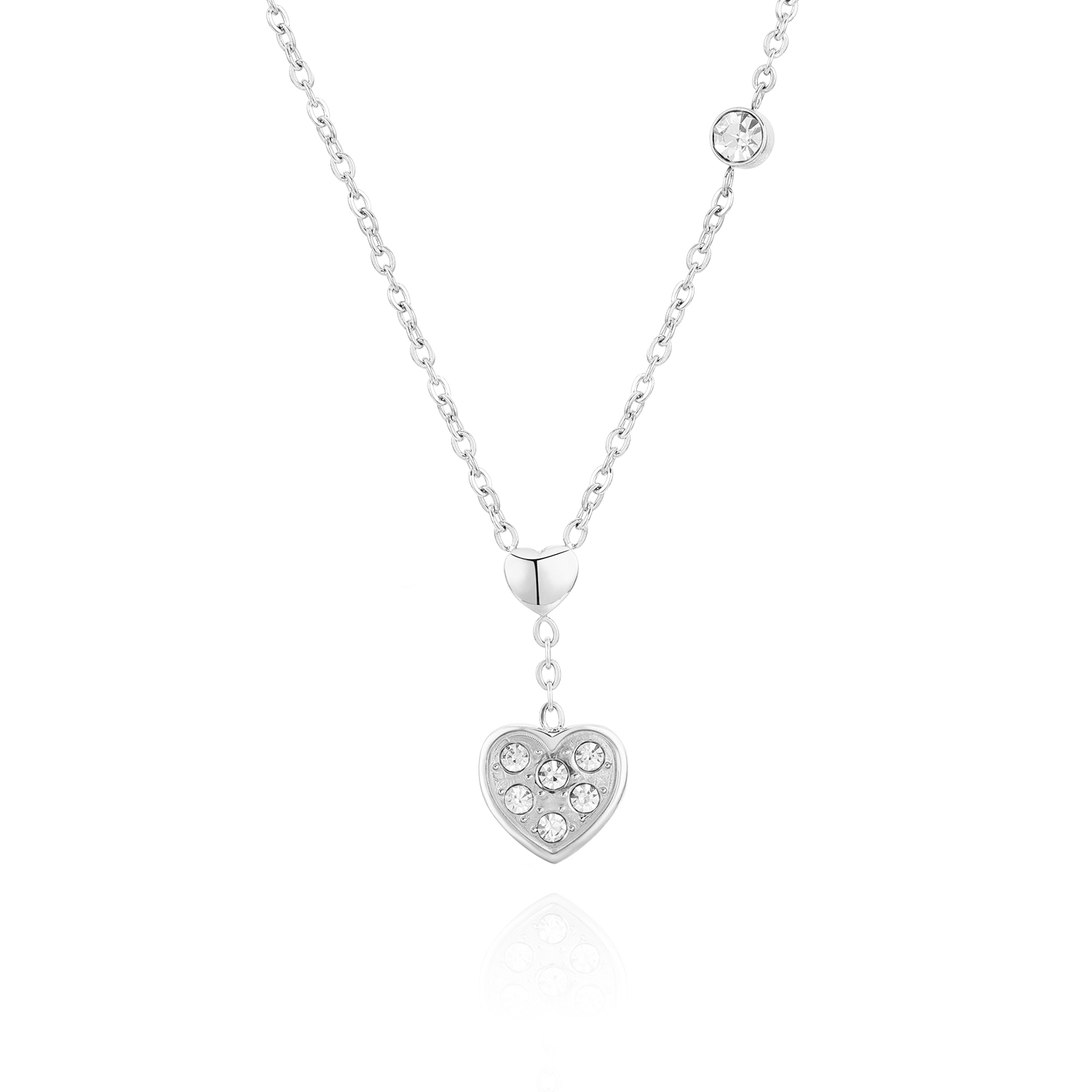 Troli Romantický ocelový náhrdelník s krystaly VSN028S