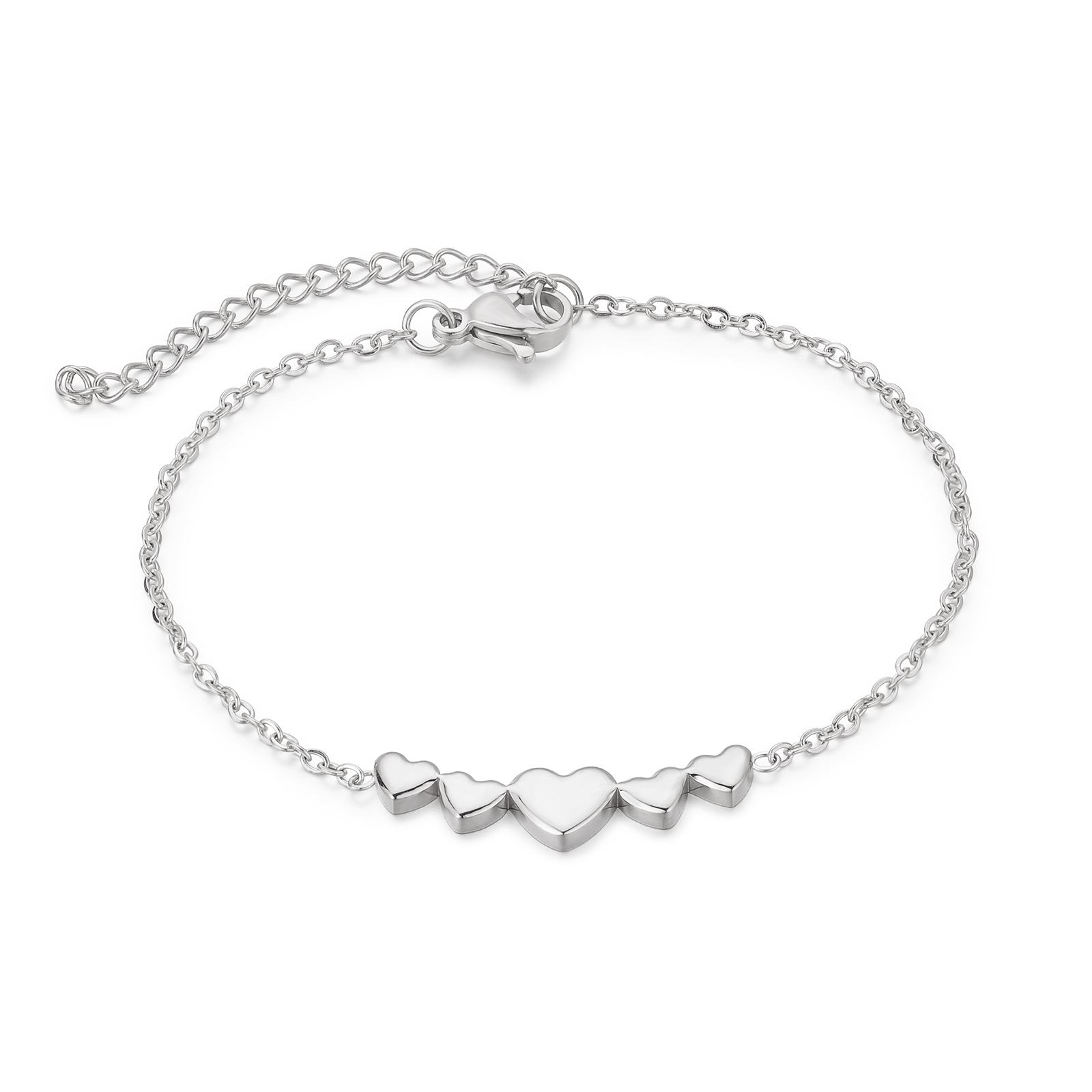 Troli Romantico bracciale in acciaio Cuori VEDB0330S