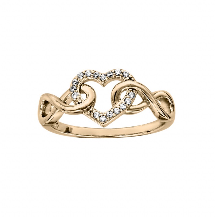 Troli Romantický pozlacený prsten se zirkony PO/SR03861A 54 mm