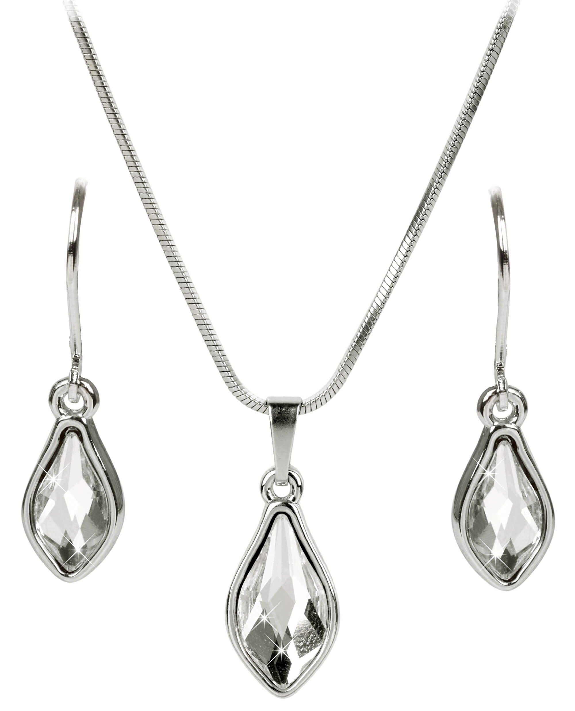 Levien -  Nadčasová sada náušnic a náhrdelníku Flame Crystal