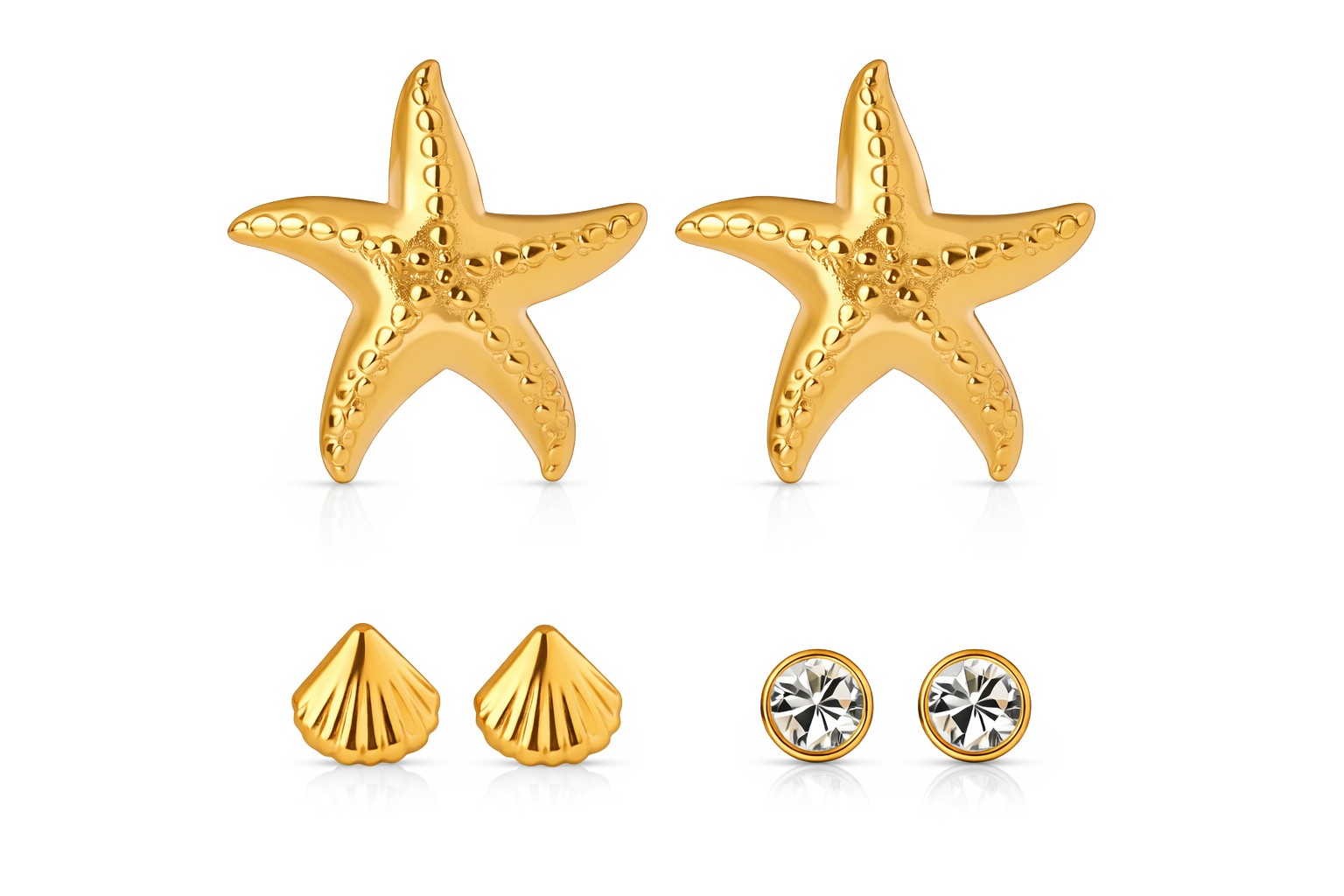 Troli Slušivá sada pozlátených náušníc (3 páry) VJDEW2410003