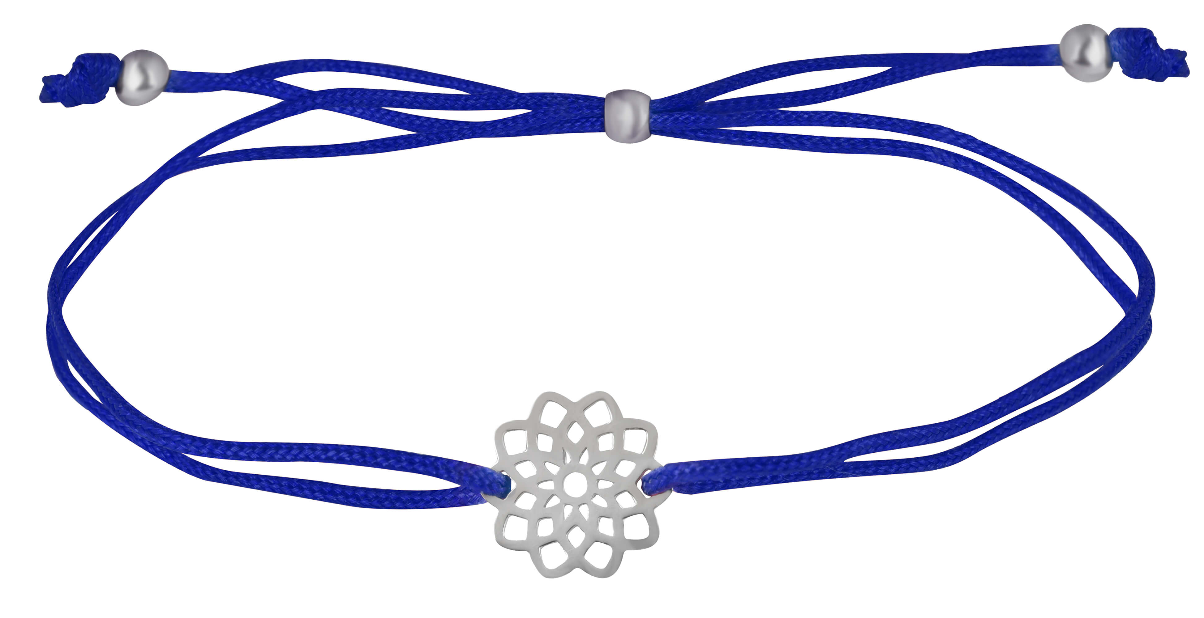 Troli Bracciale in cordoncino con mandala blu/acciaio