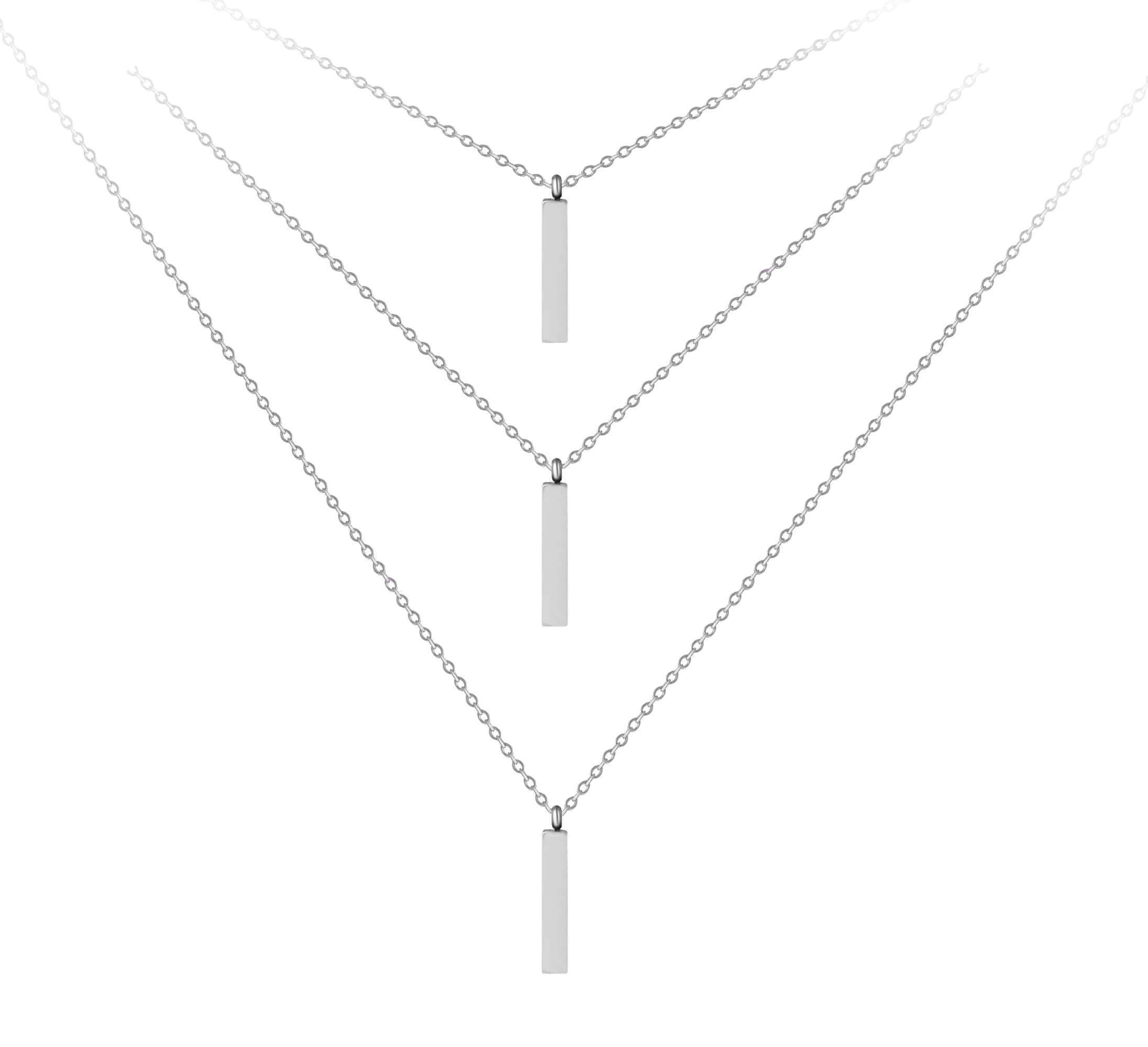Troli -  Trojitý ocelový náhrdelník s přívěsky