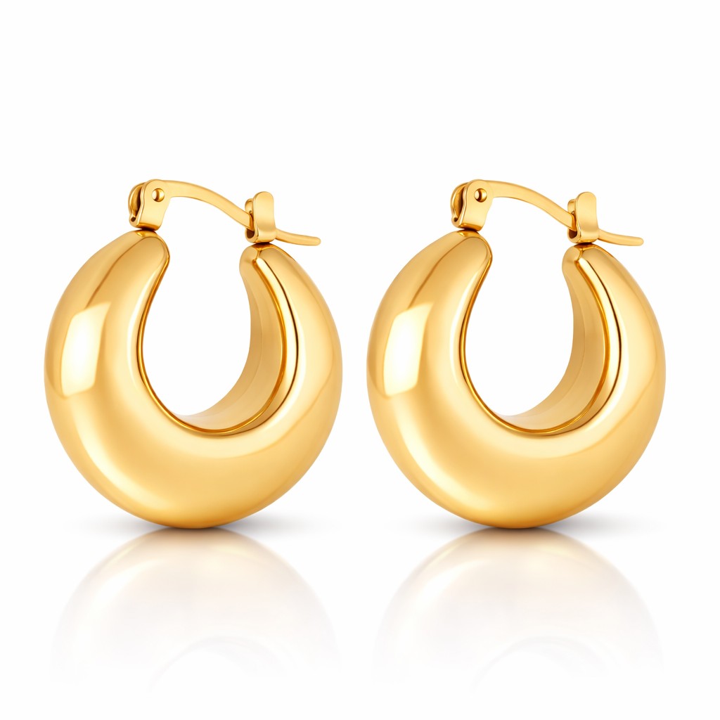 Troli Výrazné pozlátené kruhové náušnice VAAXF594G