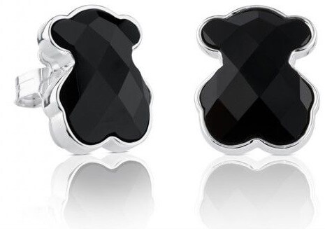 Levně Tous Stříbrné medvídkové náušnice s onyxem Icon Color 715433500