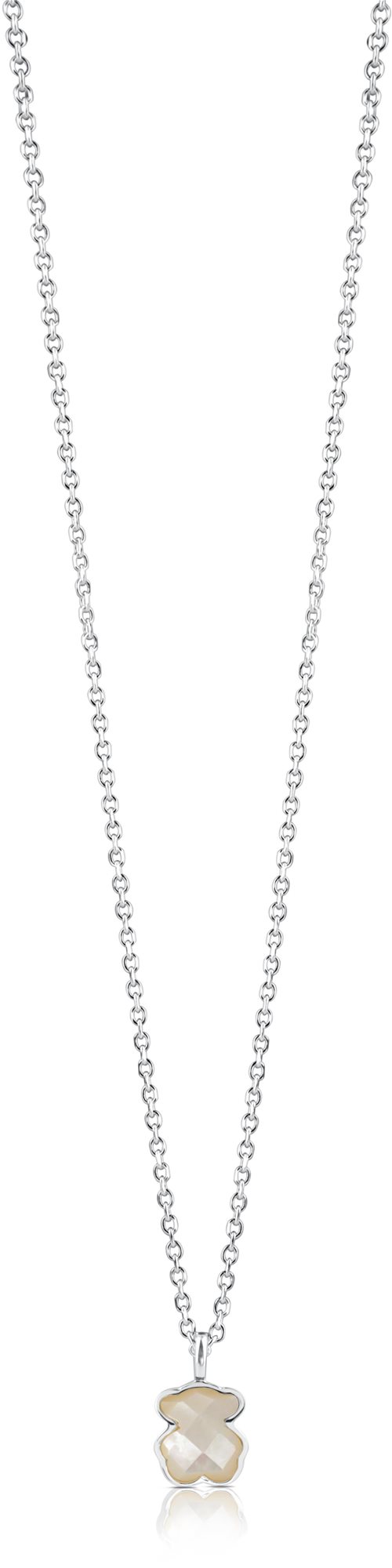 Levně Tous Stříbrný náhrdelník s perleťovým medvídkem Icon Color 215434540 (řetízek, přívěsek)
