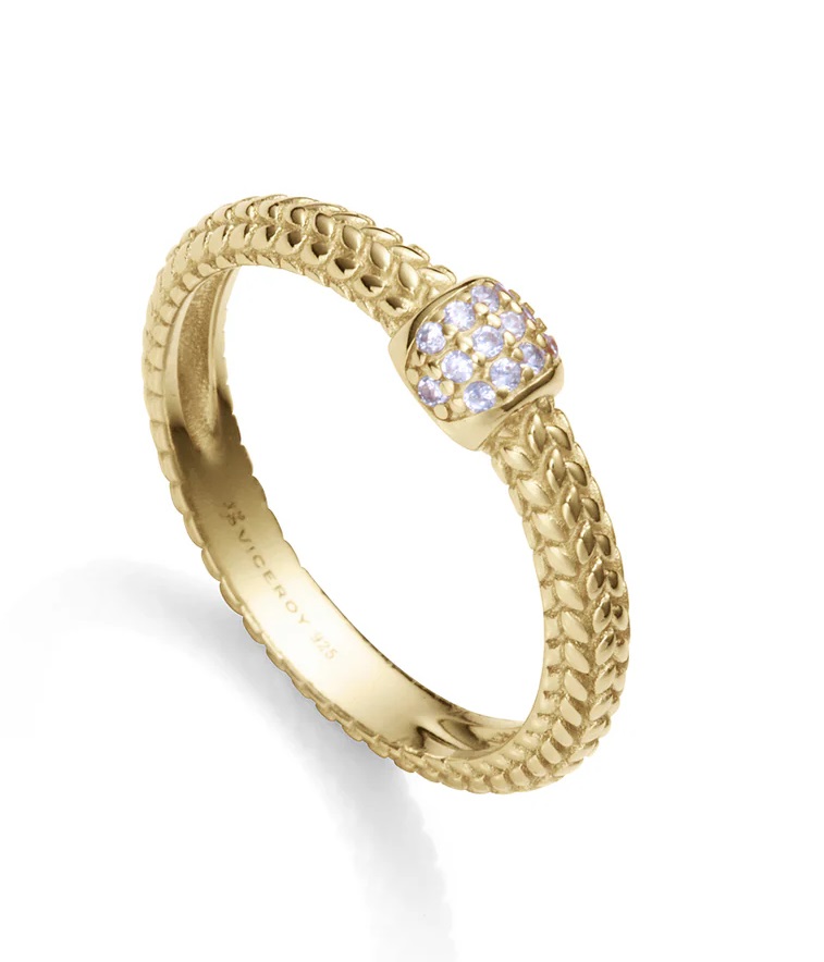 Viceroy Fashion pozlacený prsten se zirkony Elegant 9124A014-30 56 mm