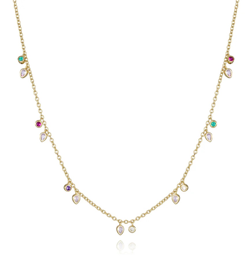 Viceroy Hravý pozlátený náhrdelník so zirkónmi Trend 9122C100-39