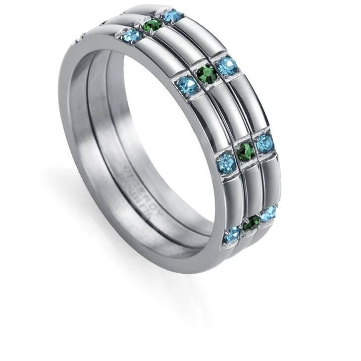 Viceroy Moderní ocelový prsten Kiss 75278A000 54 mm