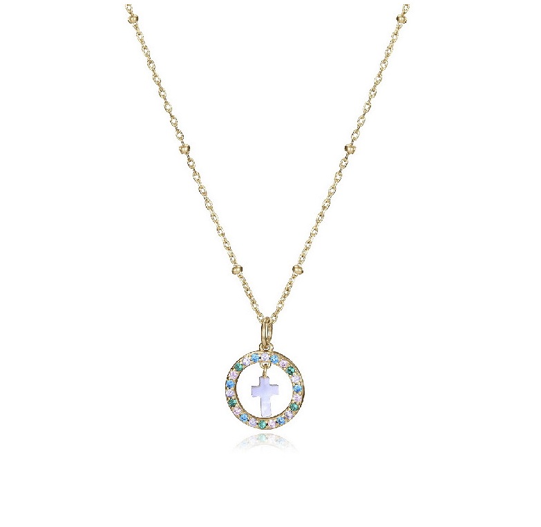 Viceroy Módny pozlátený náhrdelník so zirkónmi Sweet 15118C100-39