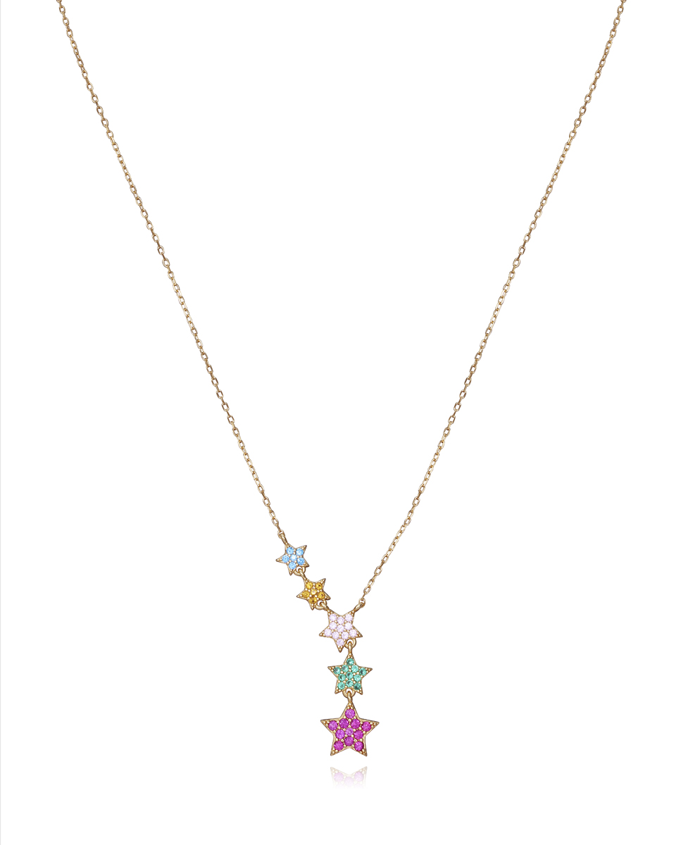 Viceroy Pozlátený náhrdelník s farebnými hviezdami 3070C100-39