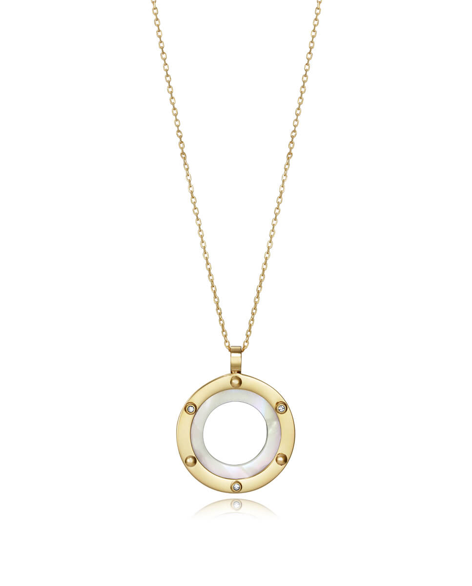 Viceroy Pozlátený náhrdelník s kruhovým príveskom Air 15121C01012
