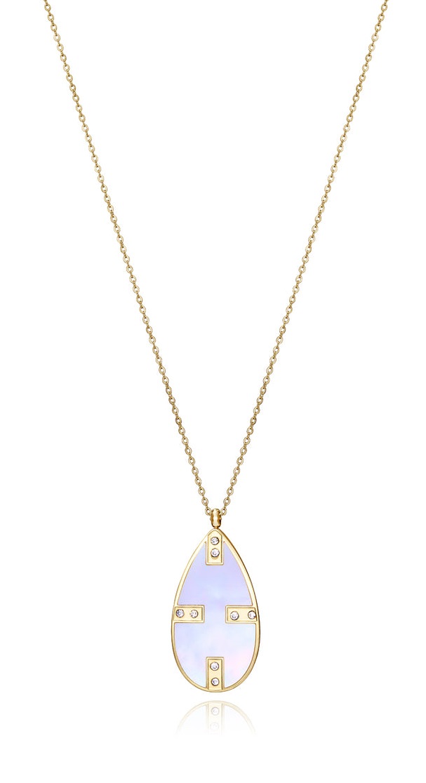Viceroy Pozlacený náhrdelník s perletí a zirkony Chic 14096C01012