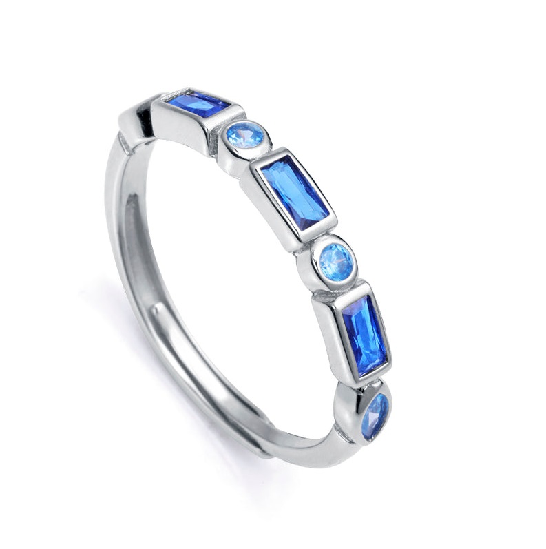 Levně Viceroy Překrásný stříbrný prsten s modrými zirkony 9121A0 53 mm